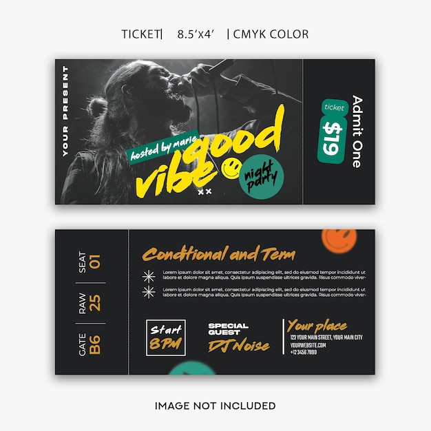 Bilet do kina wzór do wydrukowania dla każdego wydarzenia